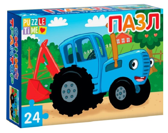 Пазлы детские Sima-Land 17,5×13 см, 24 элемента, «Синий трактор»