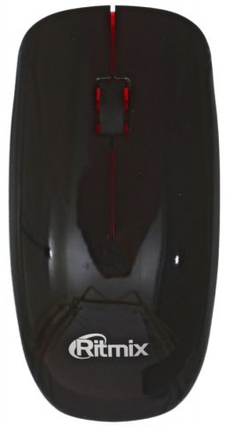 Мышь компьютерная Ritmix RMW-110, беспроводная, черная с красным
