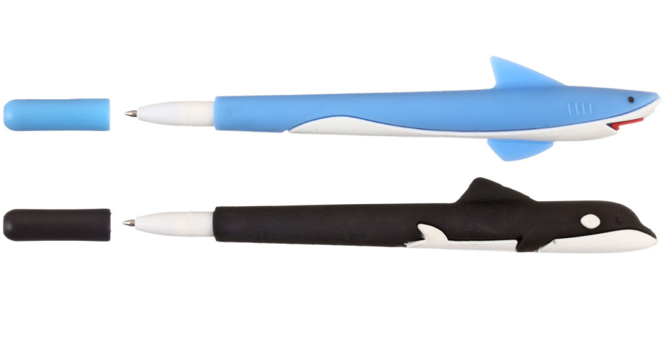 Ручка шариковая Meshu Shark&Whale, корпус ассорти, стержень синий