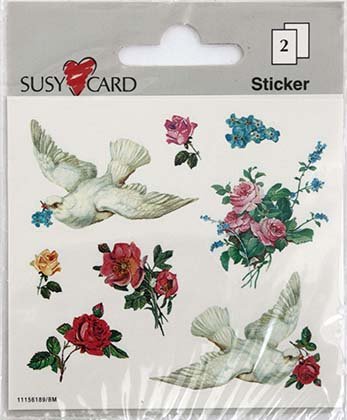 Наклейки детские Susy Card, 8*7,5 см, 2 л., «Голубки»