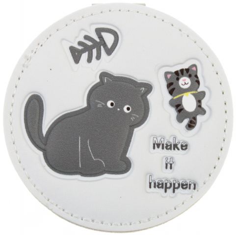 Зеркальце карманное складное Meshu 70×70 мм, Black Cat
