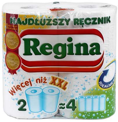 Полотенца бумажные Regina (в рулоне), 2 рулона, белые