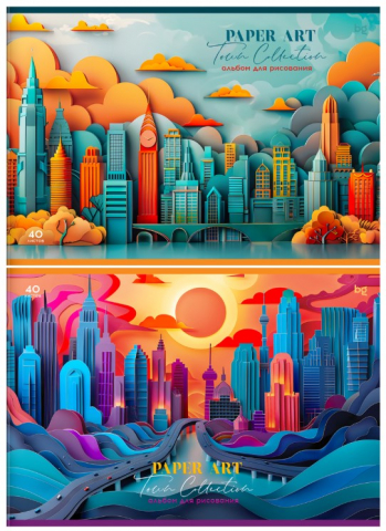 Альбом для рисования А4 BG, 40 л., Paper Art, ассорти