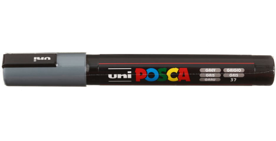 Маркер на водной основе Uni Posca серый