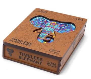 Пазлы фигурные деревянные Sima-Land 24×26 см, 183 элемента, «Вневременной слон»