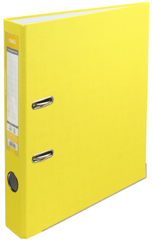 Папка-регистратор Deli «Эко» с односторонним ПВХ-покрытием корешок 50 мм, желтый