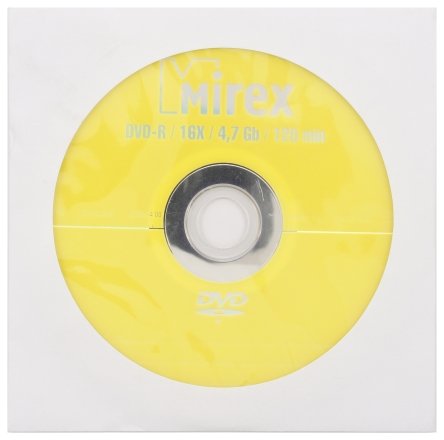 Компакт-диск DVD-R Mirex, 16x, в бумажном конверте