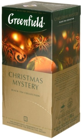 Чай Greenfield ароматизированный пакетированный, 37,5 г, 25 пакетиков, Christmas Mystery, чай черный с добавками Чай Greenfield ароматизированный пакетированный, 37,5 г, 25 пакетиков, Christmas Mystery, чай черный с добавками