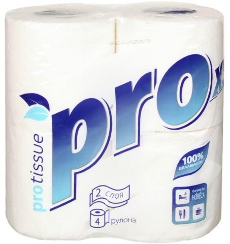 Бумага туалетная Protissue 4 рулона, ширина 95 мм, белая Бумага туалетная Protissue 4 рулона, ширина 95 мм, белая
