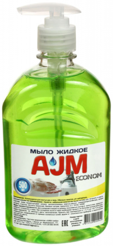 Мыло жидкое AJM, 500 мл, Econom, с дозатором Мыло жидкое AJM, 500 мл, Econom, с дозатором