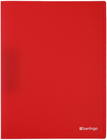 Папка пластиковая с боковым зажимом и карманом Berlingo Soft Touch, толщина пластика 0,7 мм, красная