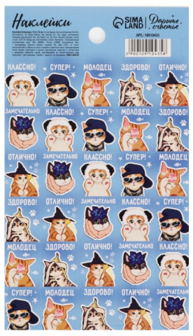 Наклейки бумажные Sima-Land, 10,5*18 см, «Так держать»