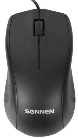 Мышь компьютерная Sonnen М-201, USB, проводная, черная