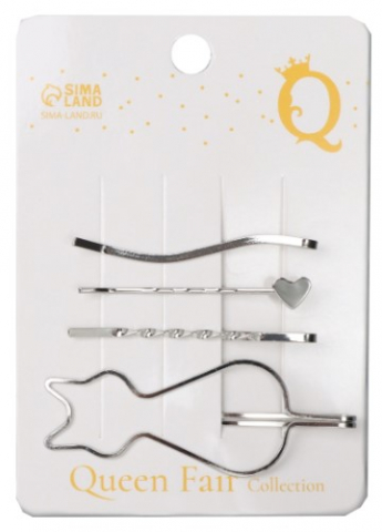 Невидимка для волос, «Тириль» (набор: 4 шт., 5,5 и 6,5 см) Невидимка для волос, «Тириль» (набор: 4 шт., 5,5 и 6,5 см)