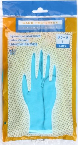 Перчатки латексные Hand Protector, размер L, голубые