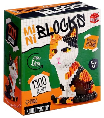 Игра-конструктор Unicon Mini Blocks «Кошка Хлоя», 1300 деталей, 8+ Игра-конструктор Unicon Mini Blocks «Кошка Хлоя», 1300 деталей, 8+
