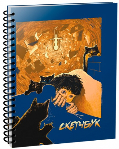 Скетчбук на гребне «Попурри» (А5), 100 л., «Котики»