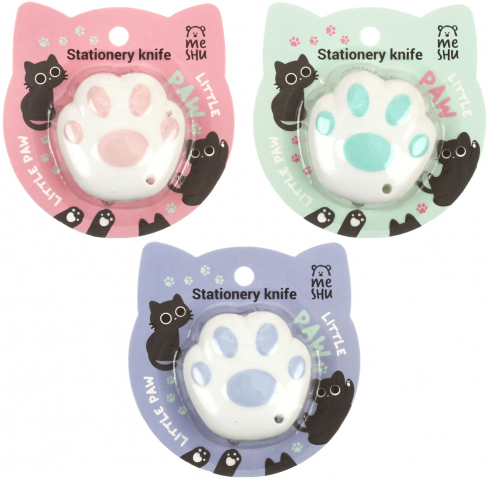 Нож канцелярский Meshu ширина лезвия 9 мм, Little Paw, корпус ассорти