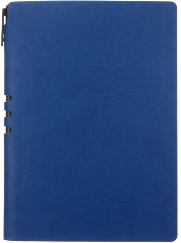 Ежедневник недатированный с ручкой Lorex 155×215 мм, 128 л., синий/оранжевый срез