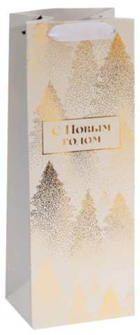 Пакет подарочный для бутылки «Сима-Ленд», 13*35*10 см, «Золотой. С Новым годом» Пакет подарочный для бутылки «Сима-Ленд», 13*35*10 см, «Золотой. С Новым годом»