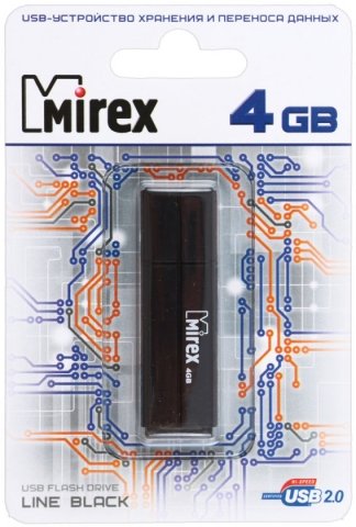 Флэш-накопитель Mirex Line, 4Gb, корпус черный