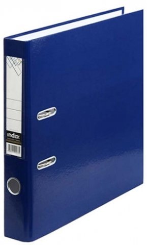 Папка-регистратор Index с односторонним ламинированным покрытием, корешок 50 мм, синий