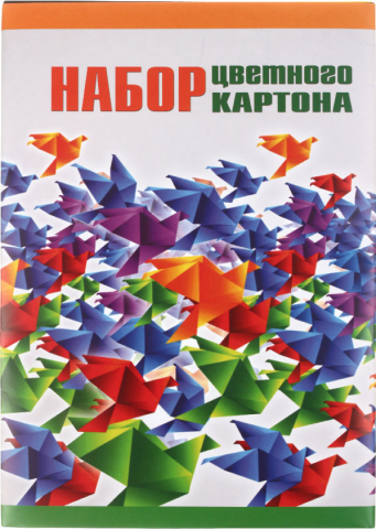 Картон цветной односторонний А4 «Полиграфкомбинат» 6 цветов×2, 12 л., мелованный, «Бумажные птички»