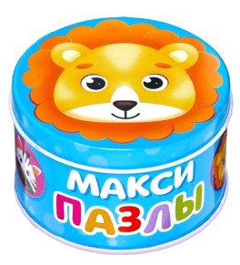 Макси-пазлы Sima-Land, 15 пазлов, «Милые зверята» (в металлической коробке)
