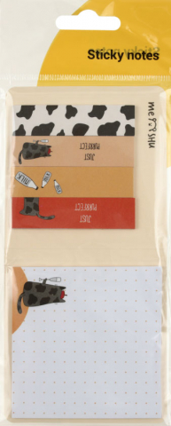 Закладки-разделители бумажные + бумага для заметок с липким краем Meshu Right Cat, закладки-60*15 мм*25 л., бумага-74*74 мм, 1 блок*25 л., Sunset