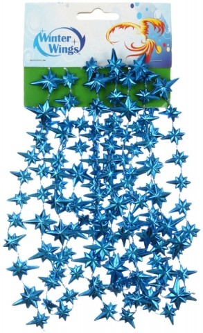 Украшение елочное «Звезды», длина 2,7 м, ширина 2,5 см, пластик, синие
