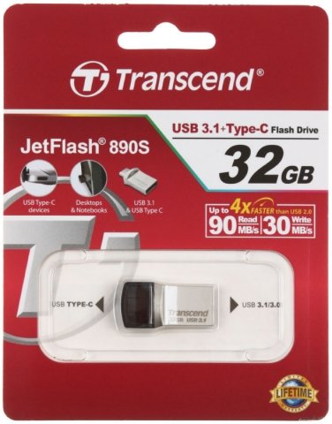 Флэш-накопитель Transcend JetFlash 890s, 32Gb