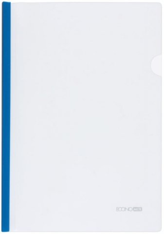 Папка пластиковая с клипом Economix , толщина пластика 0,18 мм, прозрачная с синим клипом