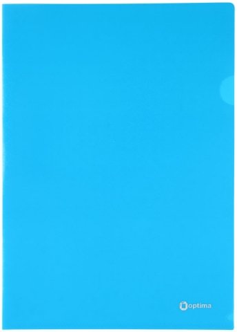 Папка-уголок пластиковая «Вышиванка» А4+ , толщина пластика 0,18 мм, голубая