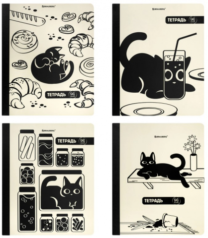 Тетрадь общая А5, 96 л. сшивка Brauberg «Кот-Непоседа», 165*205 мм, клетка, ассорти Тетрадь общая А5, 96 л. сшивка Brauberg «Кот-Непоседа», 165*205 мм, клетка, ассорти