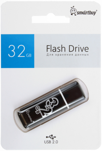 Флеш-накопитель SmartBuy Glossy (2.0) 32 Gb, корпус черный Флеш-накопитель SmartBuy Glossy (2.0) 32 Gb, корпус черный