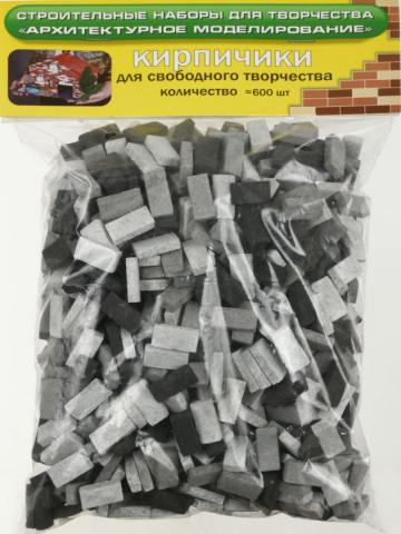 Конструктор из кирпичиков «Кирпичики для свободного творчества», 600 деталей, в серых тонах Конструктор из кирпичиков «Кирпичики для свободного творчества», 600 деталей, в серых тонах