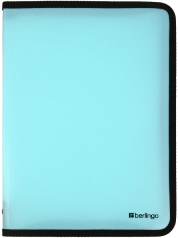 Папка пластиковая на молнии Berlingo Instinct, толщина пластика 0,5 мм, аквамарин