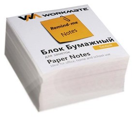 Блок бумаги для заметок «Куб» Workmate, 90*90*90 мм, непроклеенный, серый Блок бумаги для заметок «Куб» Workmate, 90*90*90 мм, непроклеенный, серый