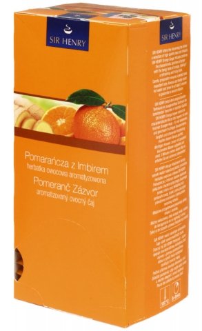 Чай Sir Henry, 56,25 г, 25 пакетиков, Orange Ginger, напиток чайный с ароматом апельсина и имбиря