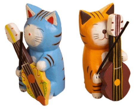 Сувенир деревянный Sima-Land 3,5×5,5×9 см, «Кот с контрабасом», ассорти