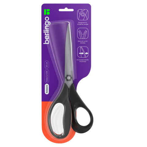 Ножницы канцелярские Berlingo Easycut 200 230 мм, ручки черные Ножницы канцелярские Berlingo Easycut 200 230 мм, ручки черные