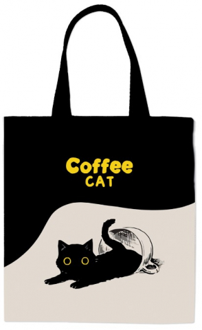Шопер (сумка) Meshu с карманом, 330*400 мм, Coffee Cat Шопер (сумка) Meshu с карманом, 330*400 мм, Coffee Cat