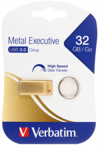 Флеш-накопитель Verbatim Metal Executive, 32 Gb, корпус золотистый