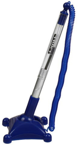 Ручка шариковая на подставке Proff, корпус прозрачный с серебристым, стержень синий