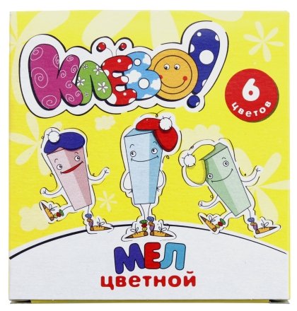 Мелки белые «Клево», 6 шт., белые