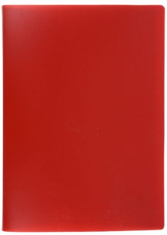 Папка пластиковая на 40 файлов Lite, толщина пластика 0,5 мм, красная