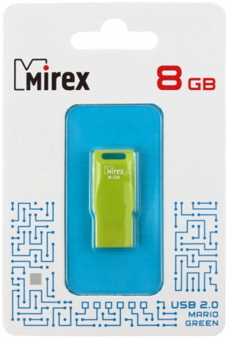 Флеш-накопитель Mirex Mario (Color Blade), 8Gb, корпус зеленый