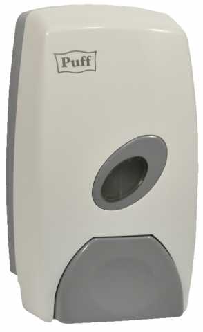 Дозатор для мыла Puff 8115, белый с серой кнопкой