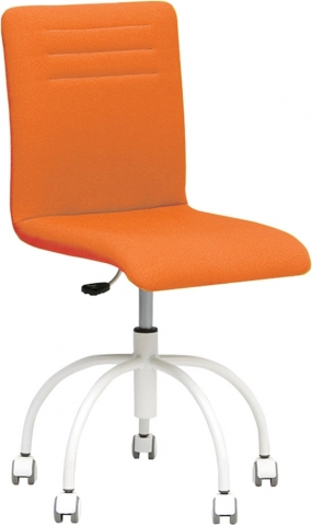 Кресло детское Roller GTS, оранжевая экокожа, база белая (ECO-72)