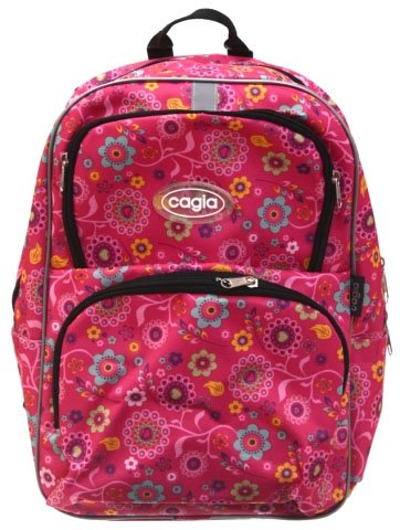 Ранец для начальных классов Cagia, 360*260*140 мм, розовый в цветочек